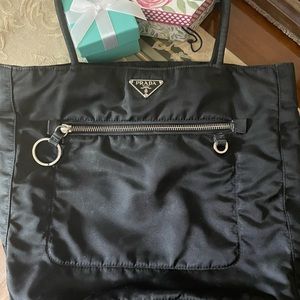 PRADA Black Nylon Vela Tote Purse vintage